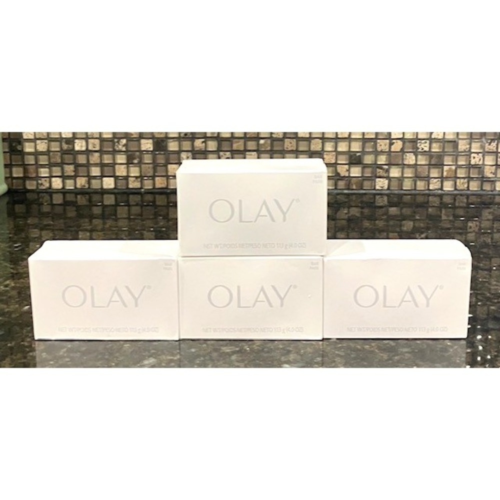 New OLAY Bar Soap 4.0 oz White Box Unopen Lot 0f 4 Bars